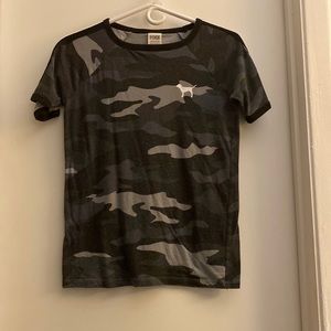 Black white and grey camouflage T-shirt